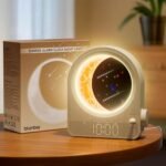 Sunrise Alarm Clocks for Bedrooms, Stepless Dimmable Moon Lamp Dual Alarm Clock Wake Up Light with 12Levels Volume for Heavy Sleepers, 10 Natural Sounds with Timer, Gifts for Women - Image 2