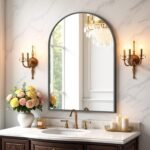 Sweetcrispy Arched Bathroom Mirror 30x20.5 Inch Black Metal Framed Arch Vanity Mirror for Wall, Over Sink, Farmhouse, Restroom, Anti-Rust, Modern Decorative, Hanging or Leaning - Image 2