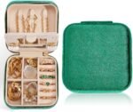 Travel Velvet Jewelry Box with Mirror, Mini Gifts Case for Women Girls, Small Portable Organizer Boxes for Rings Earrings Necklaces Bracelets - Image 2