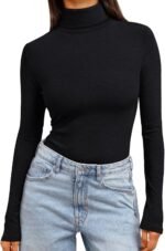 Trendy Queen Women's Turtleneck Long Sleeve Shirts Fall Fashion Basic Thermal Underwear Tops Winter Clothes 2025 - Image 2