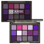 UCANBE Purple Eyeshadow Makeup Palette, 15 Colors Dark Smokey Shimmer Matte Metallic Glitter Eye Shadow Pallet, Violet Lavender Pink Make Up Kit for Cosplay Halloween Ursula Witch Costume Parties - Image 2
