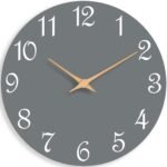 Wall Clock 14 Inch, Modern Wall Clocks Battery Operated, Silent Non Ticking Clock Decorative for Living Room, Office, Home, School (Gray) - Image 2