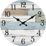 Wall Clock Battery Operated 8 Inch Silent Non Ticking Coastal Design Country Rustic Retro Decorative for Bathroom Kitchen Living Room Bedroom - Image 2