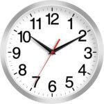 Wall Clock Modern 10 Inch Battery Operated Silent Non Ticking Analog Clock Decorative for Bedroom Kitchen Bathroom Office Home Living Room (Silver) - Image 2