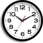 Wall Clock Silent Non-Ticking Modern Clock Battery Operated 8 Inch Small Classic Analog Decorative for Kitchen, Living Room, Office, Bedroom, Bathroom (Black) - Image 2