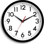 Wall Clock Small Analog 8 Inch Silent Non Ticking Battery Operated Modern Simple Decorative for Kitchen Office Bedroom Bathroom Living Room(Black) - Image 2