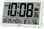 WallarGe Auto Set Digital Wall Clock Battery Operated, Desk Clocks with Temperature, Humidity and Date, Large Display Digital Calendar Alarm Clock for Elderly, Bedroom, Office, 8 Time Zone, Auto DST. - Image 2