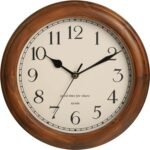 Wooden Wall Clock with Retro Design, 11 Inches Round Wall Clocks Battery Operated Silent Non-Ticking, Big Arabic Numerals, for Kitchen Living Room Classroom Gym and Pool, Brown - Image 2