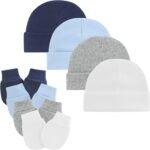 Zando Baby Hats and Mittens Newborn Hospital Hat Essentials Warm Knit Beanie Safety Anti-Scratch for Boys Girls 0-6M - Image 2