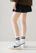 Irisbear Womens Crew Socks Cushioned Cotton Striped Quarter Socks Vintage Retro Running Socks 6 Pairs - Image 4