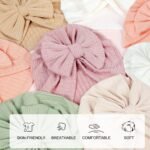 6 PCS Stretchy Baby Turban Hats, Baby Hat with Bows for Girls, Baby Boys Caps, Toddler, Newborn, Infant Hat Unisex - Image 4
