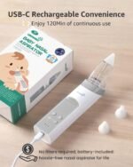 GROWNSY Nasal Aspirator for Baby, Electric Baby Nose Sucker with Larger Suction Chamber and More Powerful Suction, Automatic Nose Cleaner with Music and Light Soothing Function - Image 8
