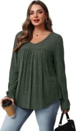 WIHOLL Long Sleeve Shirts for Women V Neck Lightweight Sweaters Casual Tunic Tops Outfits Fall Fashion Clothes 2025 - Image 4