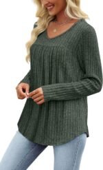 WIHOLL Long Sleeve Shirts for Women V Neck Lightweight Sweaters Casual Tunic Tops Outfits Fall Fashion Clothes 2025 - Image 5