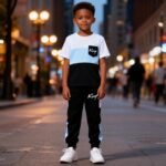Size 6-12 Years Boys Fashion Clothes Spring Summer Short Sleeve Top & Pants Color Block Clothing Sets - Image 5