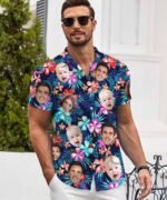 Custom Hawaiian Shirt W/Face for Men Personalized Funny Button Down Hawaiian Shirts w/Photo Tropical Beach Shirts - Image 5