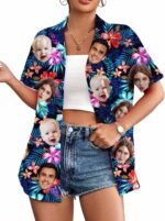 Custom Hawaiian Shirt W/Face for Men Personalized Funny Button Down Hawaiian Shirts w/Photo Tropical Beach Shirts - Image 7