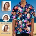 Custom Hawaiian Shirt W/Face for Men Personalized Funny Button Down Hawaiian Shirts w/Photo Tropical Beach Shirts - Image 8
