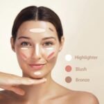 Baked Blush Highlight Bronze Powder 3-in-1 Contour Palette Sculpt Satin Silky Smooth Makeup Palettes Powder (001-Fair) - Image 3