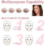 Baked Blush Highlight Bronze Powder 3-in-1 Contour Palette Sculpt Satin Silky Smooth Makeup Palettes Powder (001-Fair) - Image 4