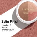 Baked Blush Highlight Bronze Powder 3-in-1 Contour Palette Sculpt Satin Silky Smooth Makeup Palettes Powder (001-Fair) - Image 8
