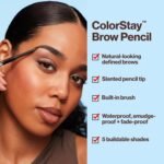 Revlon ColorStay Eyebrow Pencil with Spoolie Brush, Waterproof, Hair-Like Strokes, Stocking Stuffer for Her, 210 Soft Brown, 0.021 oz - Image 4