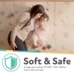 Nuby Reversible Baby Floor Mat, 77" x 58" - Foldable and Lightweight Baby Play Mat for Floor - Easy Storage and Travel - Safari - Image 4