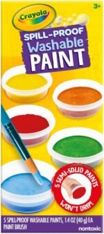 Crayola Spill Proof Paint Set (5ct), Washable Paint for Kids, Craft Supplies for Classrooms, School Supplies - Image 3
