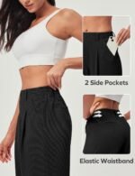 Ewedoos Wide Leg Pants Woman Stretchy Work Dress Pants Women Pull on Business Casual Slacks Trousers Fall Outfits 26"/28" - Image 4