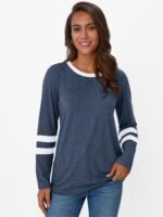 AUTOMET Womens Long Sleeve Shirts Color Block Casual Crewneck Tops Tshirt Basic Tee Fall Fashion Winter Clothing Outfits - Image 3