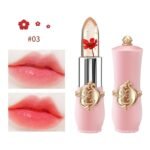 BestLand 3 Pcs/Set Flower Jelly Lipstick Set Temperature Change Moisturizer Long Lasting Nutritious Balm Magic Color Change Lip Gloss (3Pcs Flower Jelly Lipstick 010203) - Image 5