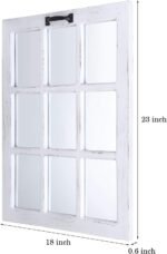LOSOUR Decorative Wall Mirror-Distressed Wood Windowpane Mirror- Farmhouse Mirrors for Wall with Hanging Hardware for Bedroom Living Room Bathroom Kitchen (１, 18Wx23L) - Image 8