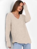 ANRABESS Long Sleeve Shirts for Women V Neck Casual Fall Tops Loose Fit Lightweight Sweaters Tunic Fashion 2025 Clothes - Image 5