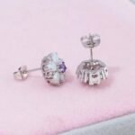 CiNily Flower Earrings,Opal Stud Earrings Sterling Silver or White Gold/Rose Gold Plated Ladies Flower Stud Earrings Cute Unique Earrings for Girls - Image 5