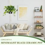 JPSOR Artificial Indoor Plants for Home Decor, 12 inches Pothos in Black Ceramic Pot with Iron Wire, 1 Count - Image 5