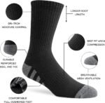 JOYNÉE 8 Pairs Mens Crew Work Cushion Socks Long Athletic Running Socks Workout Breathable Socks - Image 3