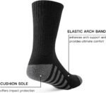JOYNÉE 8 Pairs Mens Crew Work Cushion Socks Long Athletic Running Socks Workout Breathable Socks - Image 4