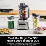 Ninja SS151 TWISTi Blender DUO, High-Speed 1600 WP Smoothie Maker & Nutrient Extractor* 5 Functions Smoothie, Spreads & More, smartTORQUE, 34-oz. Pitcher & (2) To-Go Cups, Gray - Image 3