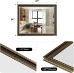Retro Copper Effect Framed Wall Mirror, 16x20 Rectangle Mirror, 1/8"Anti-desilvering Tempered Glass, Sustainable&Sturdy Frame, Anti-Rust, HD Reflection &3min Fast Setup for Bathroom Living Room - Image 8
