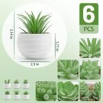 Der Rose 6 Pack Fake Plants Small Realistic Succulents Plants Artificial for Home Room Decor Indoor - Image 3