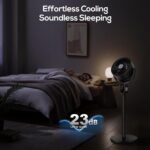 hykolity Fan for Bedroom, 90°+70° Omnidirectional Oscillating Standing Fan, 3 in 1 Pedestal & Tabletop fan, Quiet Floor Fan with Remote, Adjustable Heights, 8 Speeds Air Circulator, 12H Timer - Image 9