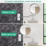 DECLUTTR 8 Inch Wall Mounted Magnifying Mirror with 10x Magnification, Double Sided Vanity Makeup Mirror for Bathroom, Chrome Finished - Image 5