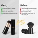 Retractable Kabuki Makeup Brush,Round Head Travel Makeup Brush Portable Brushes for Powder and Liquid Foundation, Bronzer, Blush and other face makeup With Aluminum Handle - Image 4