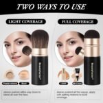 Retractable Kabuki Makeup Brush,Round Head Travel Makeup Brush Portable Brushes for Powder and Liquid Foundation, Bronzer, Blush and other face makeup With Aluminum Handle - Image 6