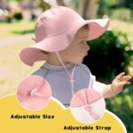 HONGTEYA Baby Sun Hat Toddler Girl Beach Hat Adjustable Outdoor Summer Hat UPF 50+ Sun Protection Wide Brim Infant Kids - Image 4