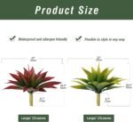 Artificial Agave Plants,Large UV Resistant Fake Agave Planters for Indoor and Outdoor Decorating Tropical Plant Succulents Greenery Indoor Decor (2Pack,22" Red) - Image 3