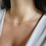 BERISO 14K Gold/Silver Plated Choker Necklace for Women Shining Dots Station Gold Chain Necklace Beads Sparkle Chain Necklace Link Chain Exquisite Jewelry for women - Image 4