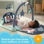 Fisher-Price Baby Playmat Kick & Play Piano Gym with Musical and Sensory Toys for Newborn to Toddler, Navy Fawn - Image 3