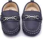 LONSOEN Baby Girls Boys Loafers Prewalker Dress Crib Shoes - Image 3