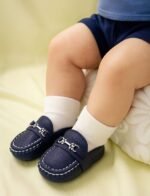 LONSOEN Baby Girls Boys Loafers Prewalker Dress Crib Shoes - Image 5